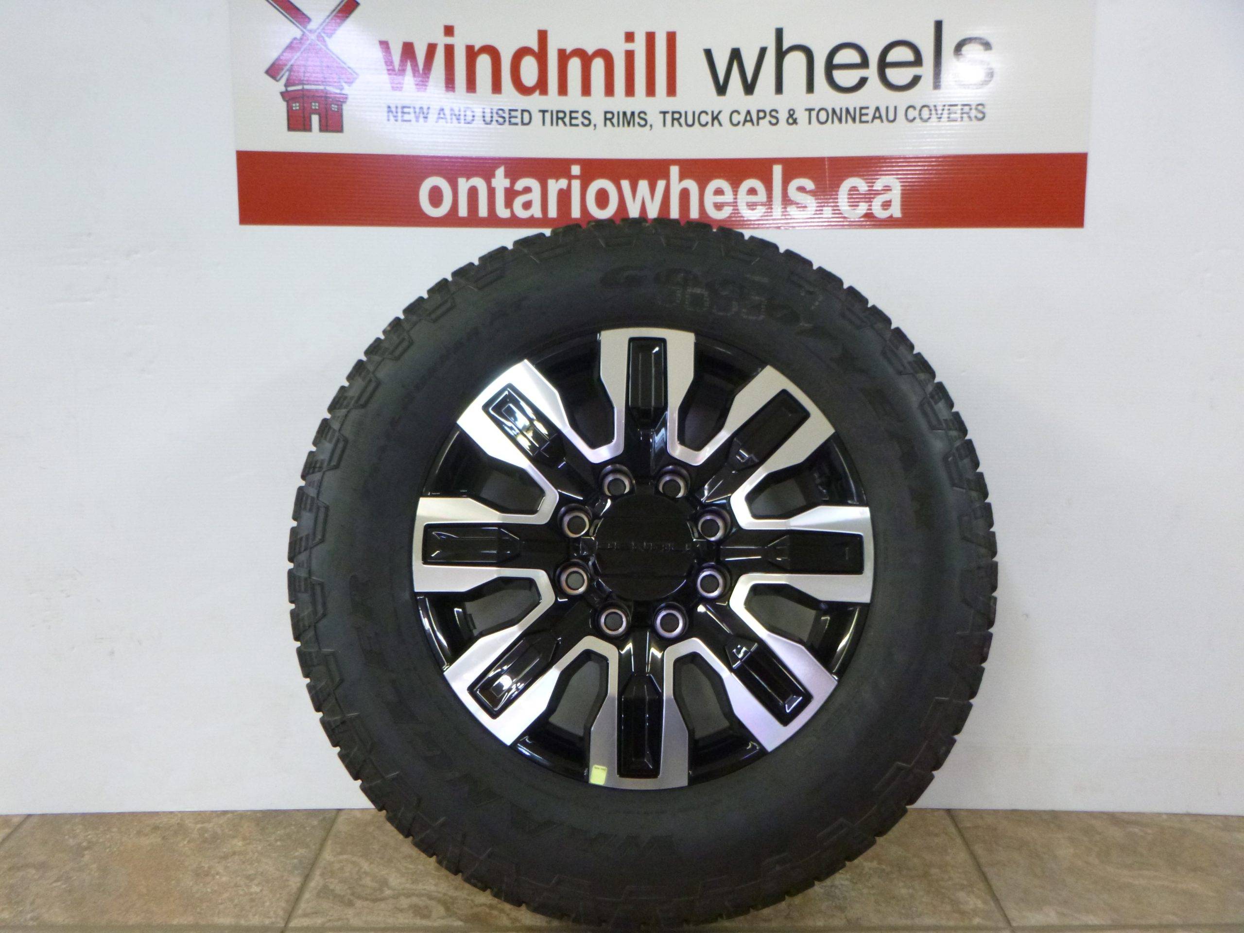 2011 – 2026 GMC Sierra or Chevrolet Silverado HD 2500/3500 8 bolt Goodyear Trailrunner 275/65R20 Tires and Rims