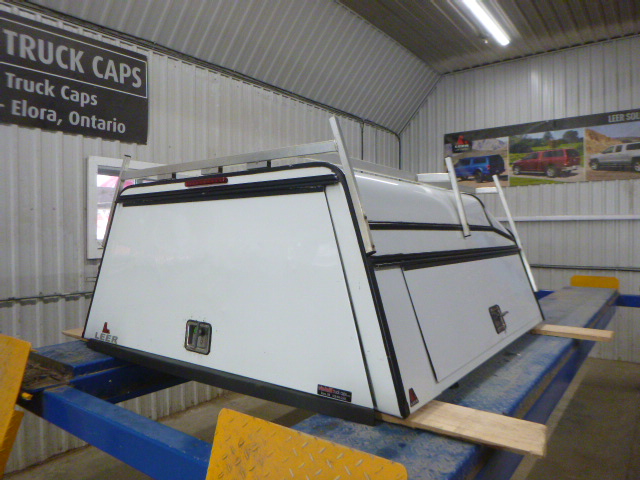 GMC Sierra or Chevrolet Silverado 5’8 White Highrise Leer Contractor Truck Cap