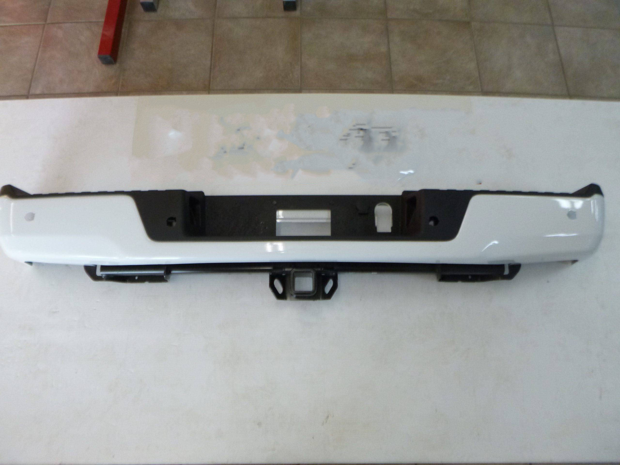 2024 – 2025 Ford F150 YZ Oxford White Rear Bumper with Sensor holes and Hitch